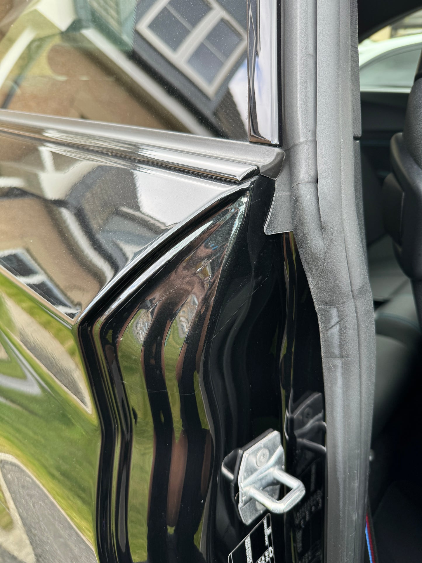 BMW M2 F87 in Black with applied PPF Door Shut Protection Kit in Gloss Transparent with self healing properties. 