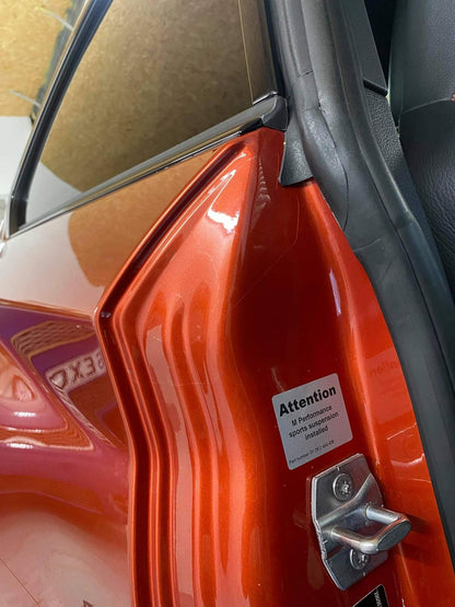 Applied PPF Door Shut Protection Kit in Gloss Transparent BMW M2 F87. 