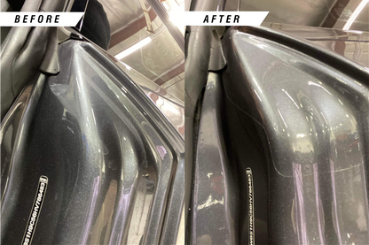 Before and After installation of the BMW Door Shut kit to the 2 series model. 