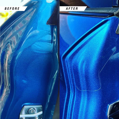 Before and After installation of the BMW Door Shut kit. 