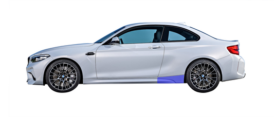 BMW M2 F87 Rear Sill Side Skirt Paint Protection PPF Area. 