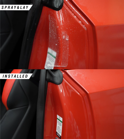 BMW M2 G87 installation process of the PPF Door Shut protection kit. 