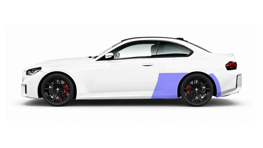 BMW M2 G87 Full Side Profile Paint Protection Film coverage area. 
