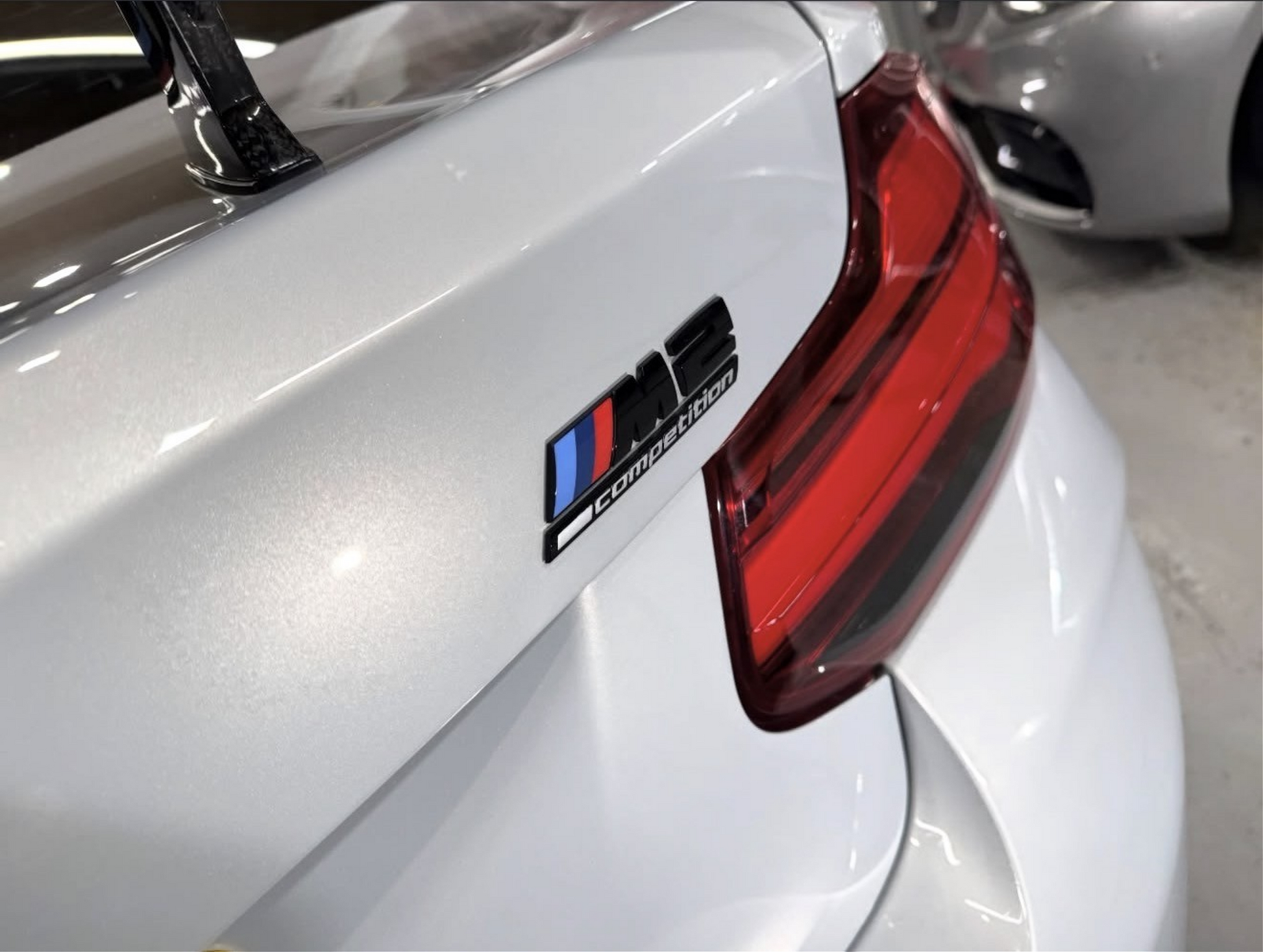 BMW M2 Competition F87 reverse indicator light tint overlay stickers in medium.