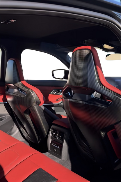 BMW M2 M3 M4 M5 matte carbon fibre bucket seat back PPF. 