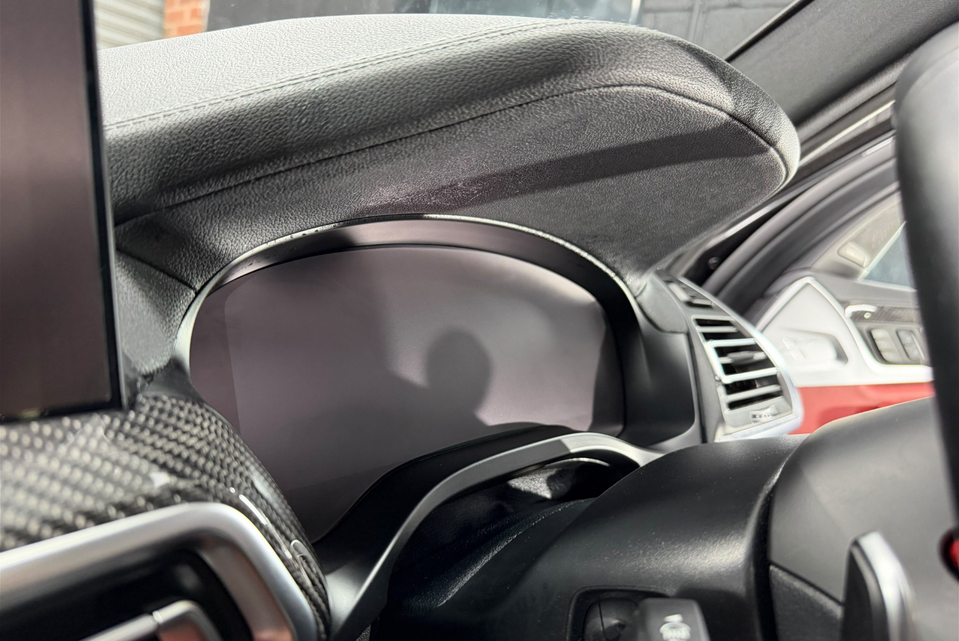 BMW 2 Series, M2 G42 G87, 3 Series, M3 G20 G80, 4 Series, M4, G22 G82, 5 Series, M5, X3 & X4 satin anti-glare iDrive 7 instrument cluster speedometer screen protector PPF installed.