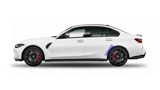 BMW 3 Series M3 and M3 Competition G80 and G81 models large replacement rear quarter PPF.