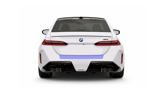 BMW 5 Series sedan saloon, including M5 G90 sedan saloon boot trunk bumper lip edge PPF protector, preventing damage from dogs, and shopping.