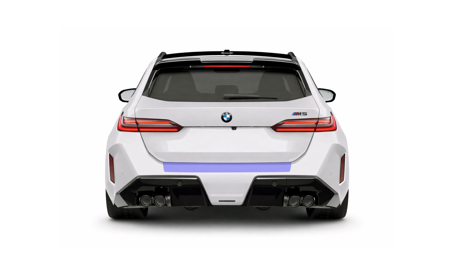 BMW 5 Series touring, including M5 touring G99 boot trunk bumper lip edge PPF protector, preventing damage from dogs, and shopping.