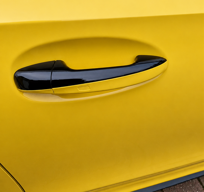 Mercedes-Benz dechromed door handle vinyl overlay installed.