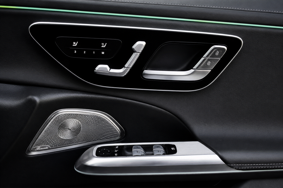 Mercedes E Class & E53 AMG W214 glossy black piano black trim pre cut PPF kit protection for the door card handle trim.