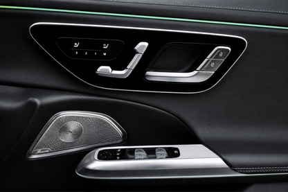 Mercedes E Class & E53 AMG W214 glossy black piano black trim pre cut PPF kit protection for the door card handle trim.