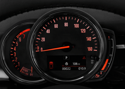 MINI Instrument Cluster Analogue outline of PPF Application coverage. 