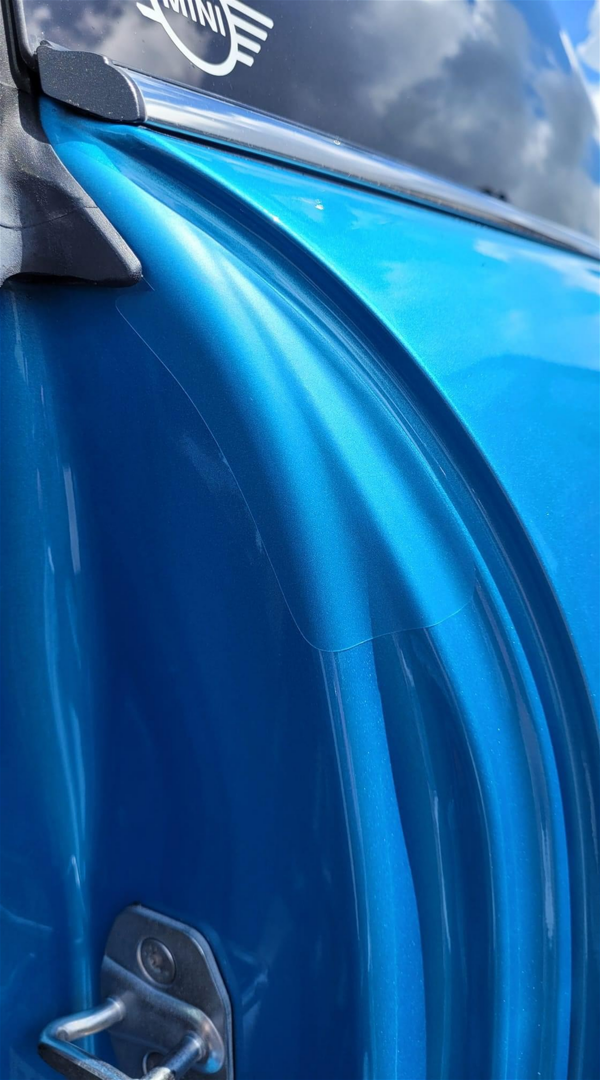 MINI Cooper Door Jamb Shut Paint Protection Film Kit in Frozen Matte Transparent finish suitable for F56 F57 F66 F67 J01 models. 