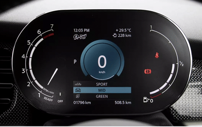 MINI LCI Digital Instrument Cluster outline of PPF Application coverage. 