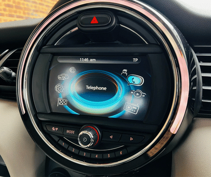 Mini navigation screen 6.5 inch outline showing PPF coverage area. 