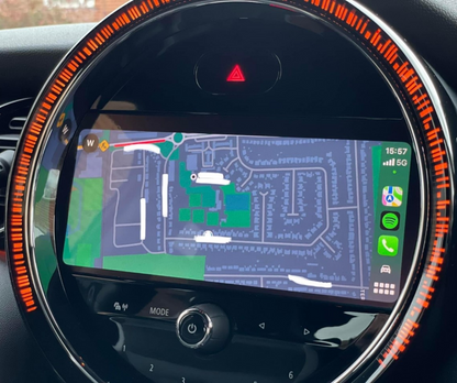Mini navigation screen 8.8inch LCI2 installed with high clarity gloss PPF screen protection kit. 