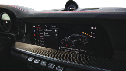 Porsche 911 992.1 & 992.2 navigation and media screen protector PPF coverage.