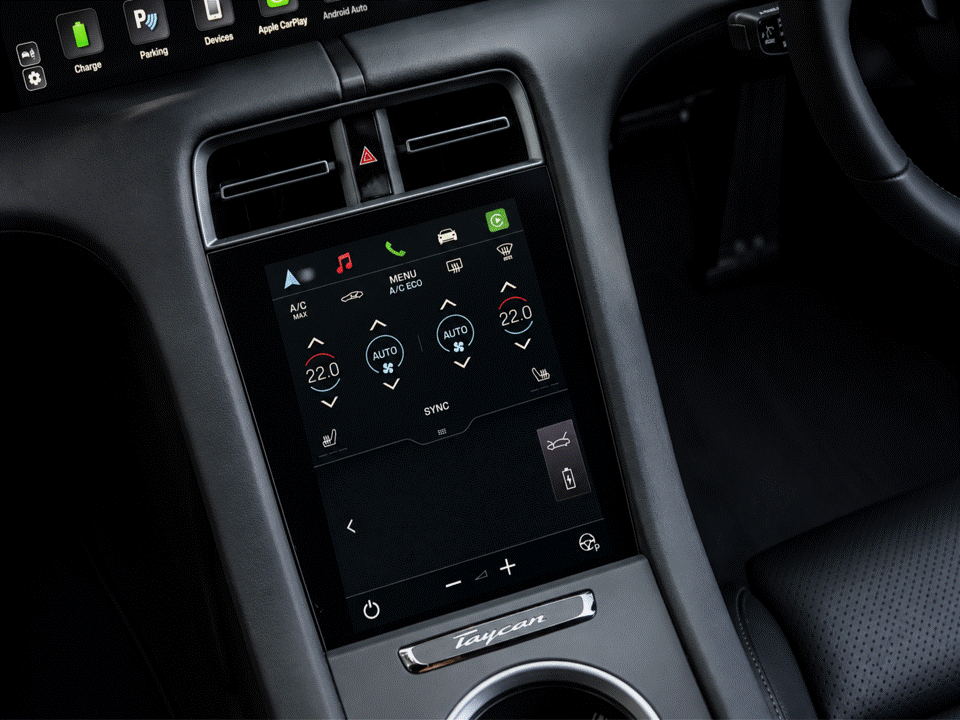 Porsche Taycan Centre Console Climate Control Screen Protection Film Kit. 