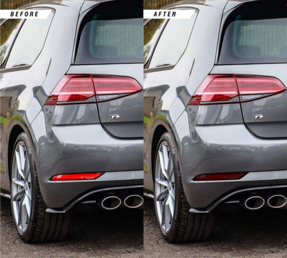 VW Golf R MK7.5 before & after of rear reflector delete.