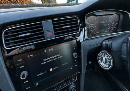 Volkswagen Golf MK7.5 overview of interior cabin with Matte PPF kits fitted to the navigation screen and digital cluster. 