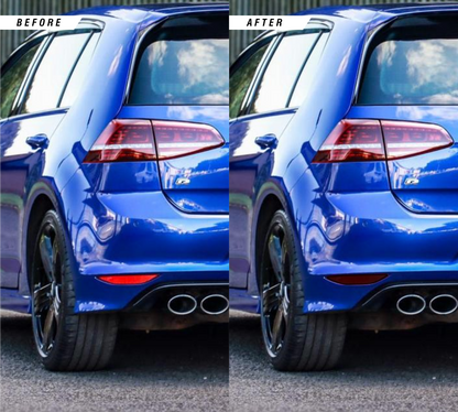 VW Golf R MK7 before & after of rear reflector delete.