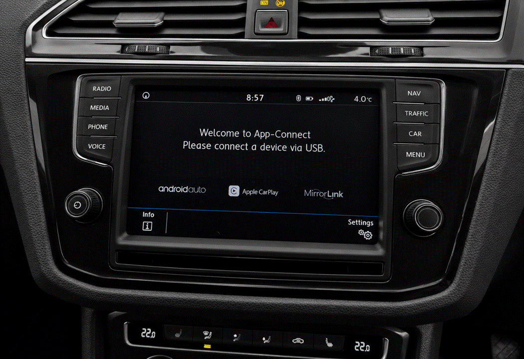 VW Golf, Arteon, Tiguan & Passat Pre-Facelift 8" navigation media screen protector coverage, boasting anti-glare & anti-fingerprint properties.