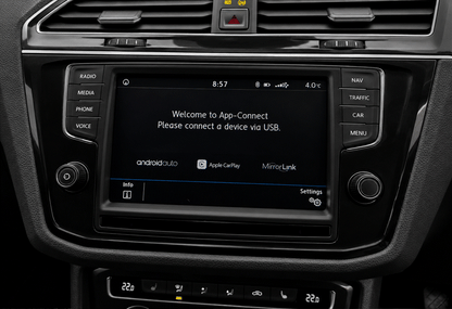 VW Golf, Arteon, Tiguan & Passat Pre-Facelift 8" navigation media screen protector coverage, boasting anti-glare & anti-fingerprint properties.