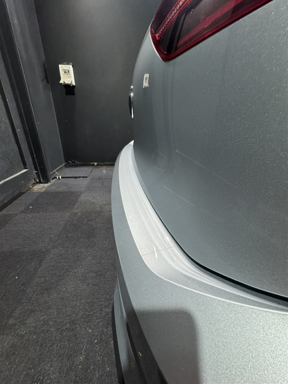 VW Golf MK8.5 GTI boot trunk bumper lip paint protection film kit installed.