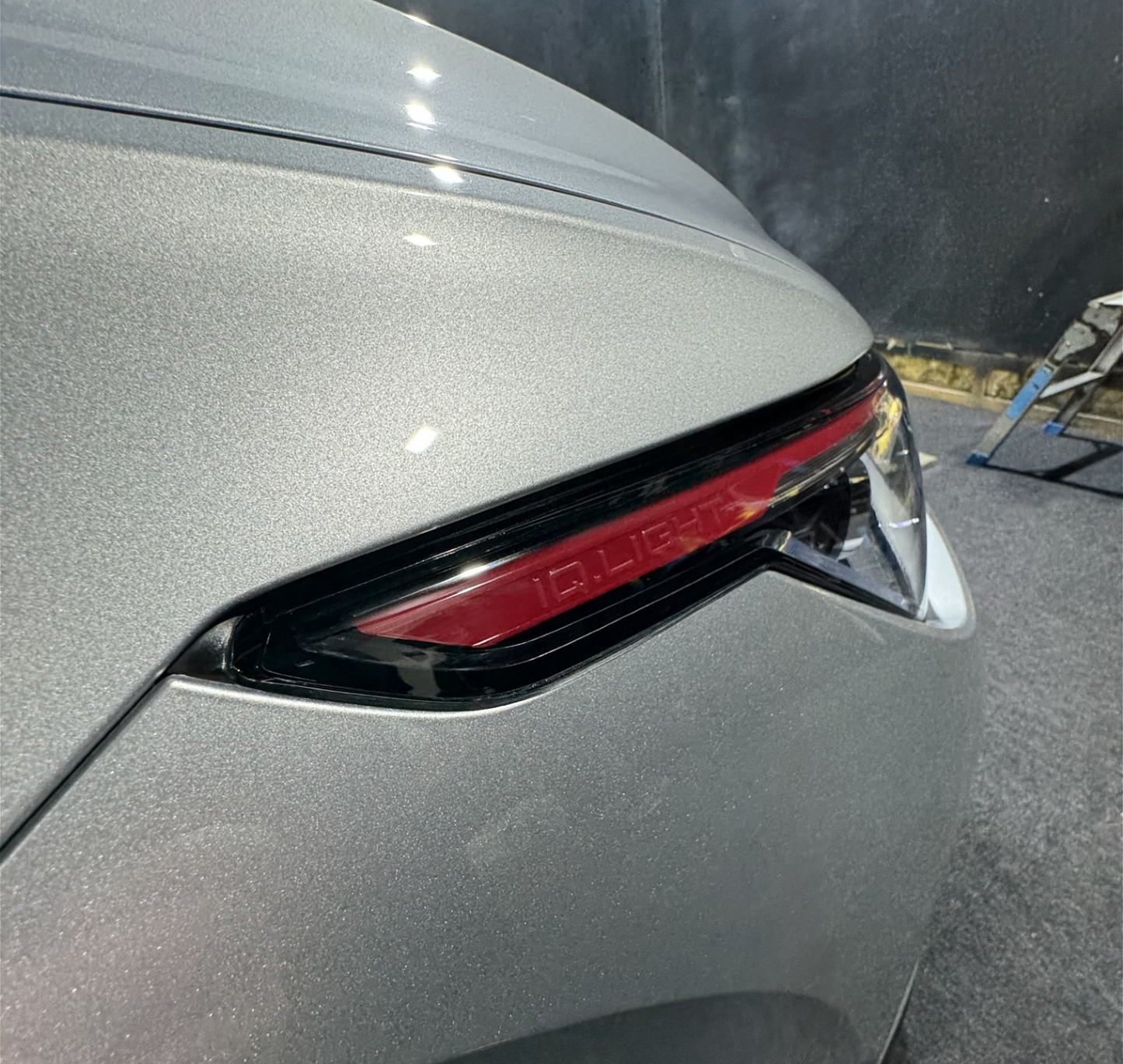 VW Golf MK8 pre cut self healing headlight ppf kit installed on a GTI demonstrating the side profile.