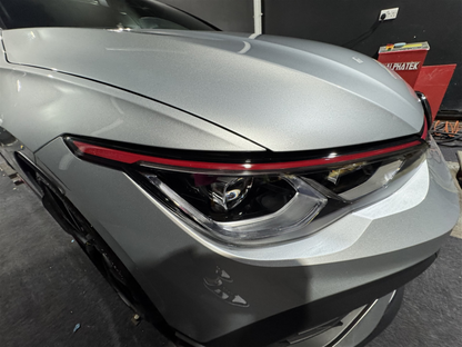 VW Golf MK8 and MK8.5 pre cut self healing headlight ppf kit installed on a GTI.