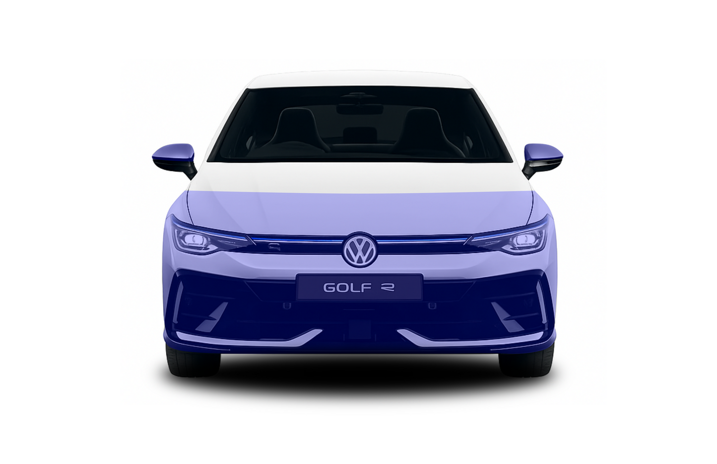 VW Golf MK8 and MK8.5 full front end, pre cut, self healing paint protection film coverage area.
