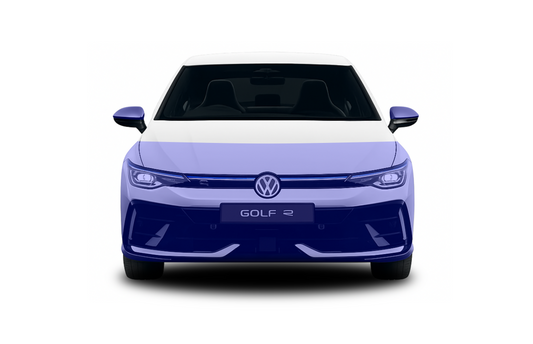 VW Golf MK8 and MK8.5 full front end, pre cut, self healing paint protection film coverage area.